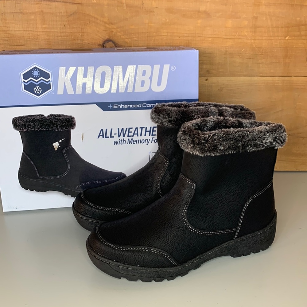 NWT Women’s Khombu Addison Memory Foam Winter Boot Lightweight Black
